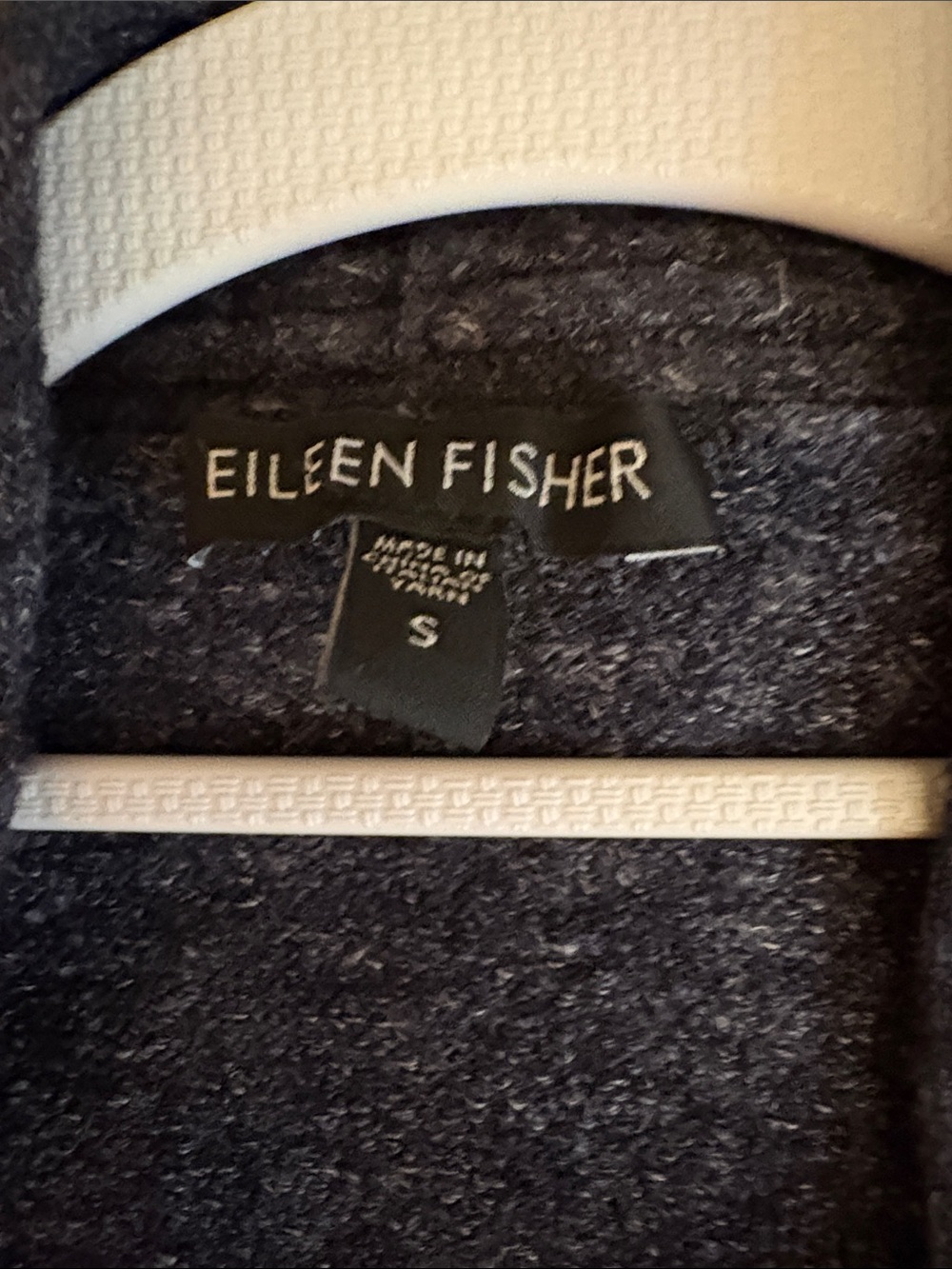 Eileen Fisher Dark Heathered Gray Open Ribbed Cardigan, Small. - Picture 6 of 6